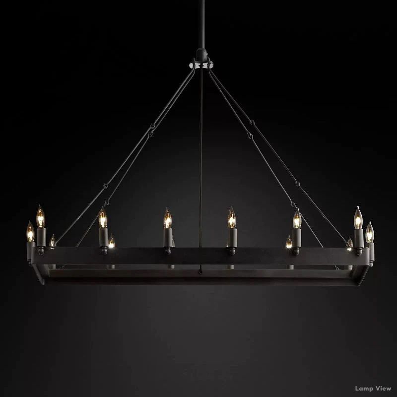 Camino Vintage Structural Rectangle Chandelier 41"