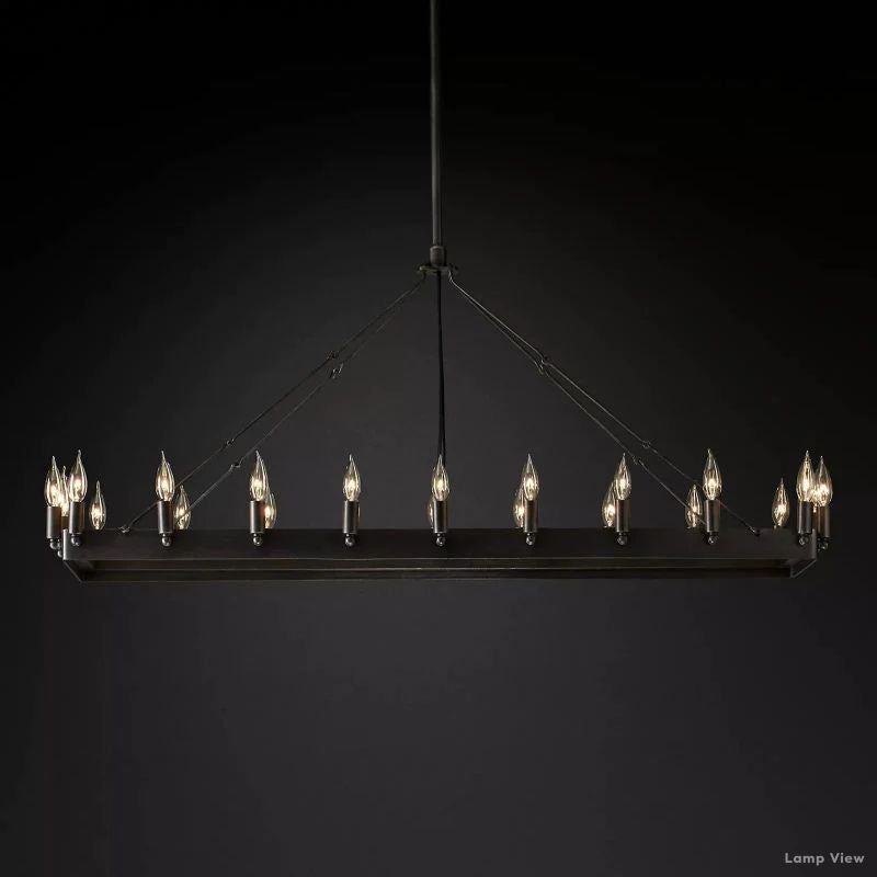 Camino Vintage Structural Rectangle Chandelier 52"