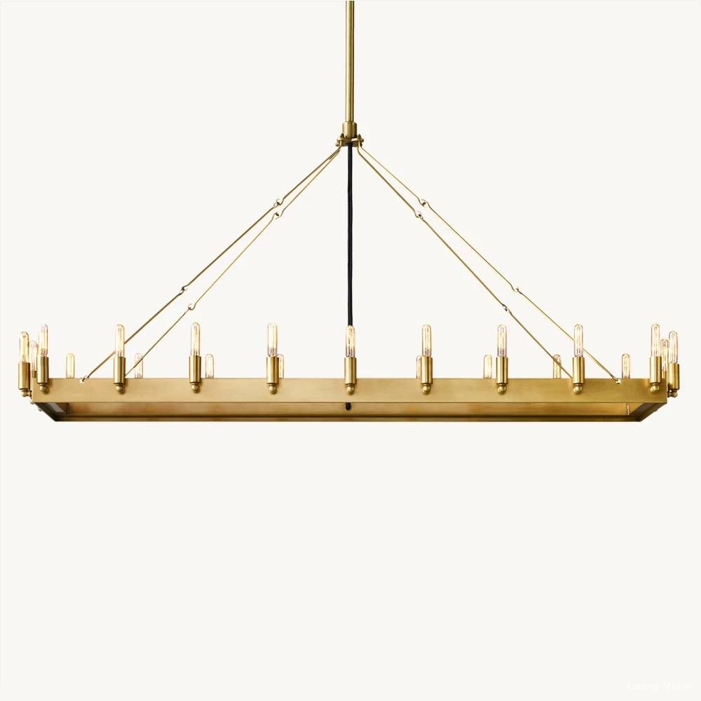 Camino Vintage Structural Rectangle Chandelier 52"