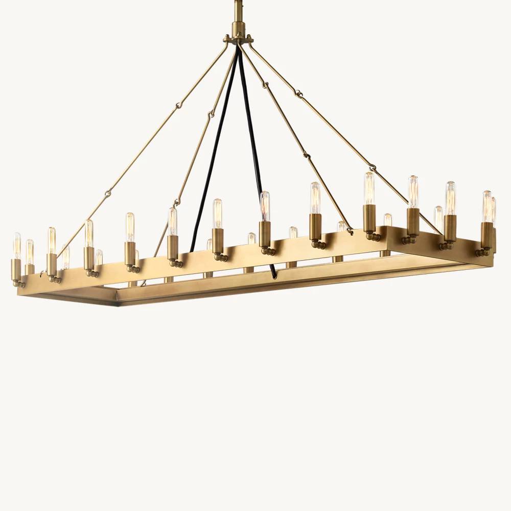 Camino Vintage Structural Rectangle Chandelier 52"