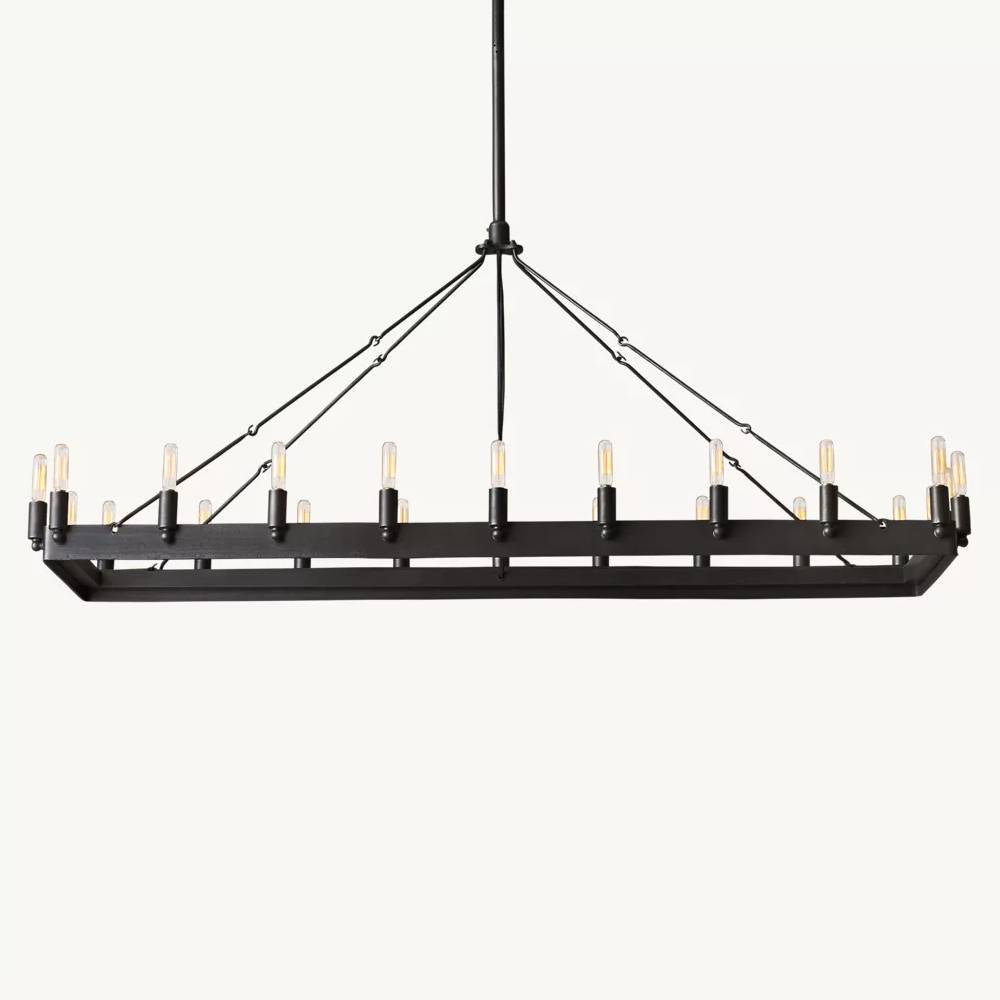 Camino Vintage Structural Rectangle Chandelier 52"