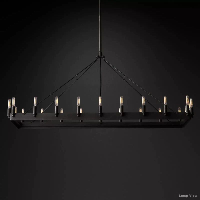 Camino Vintage Structural Rectangle Chandelier 52"