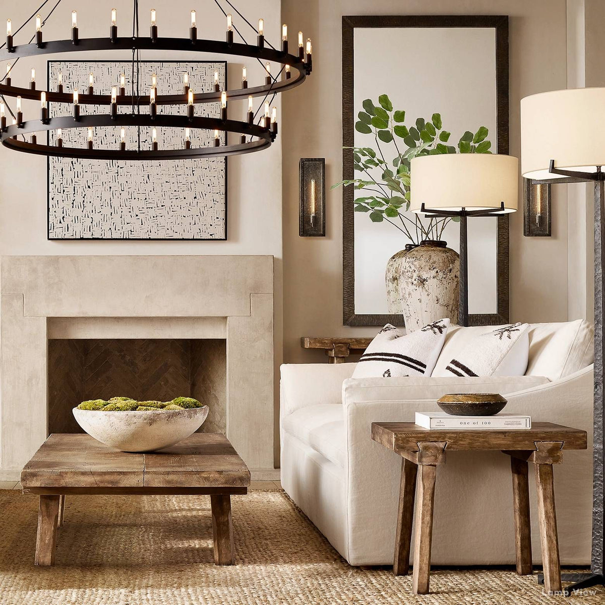 Camino Vintage Structural Two-Tier Chandelier 38"