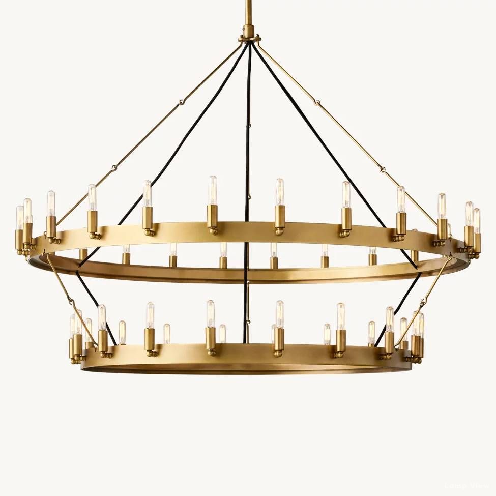 Camino Vintage Structural Two-Tier Chandelier 38"