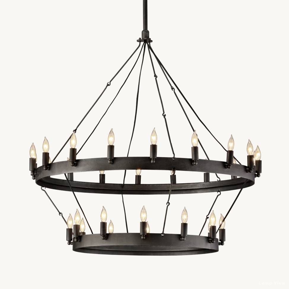 Camino Vintage Structural Two-Tier Chandelier 38"