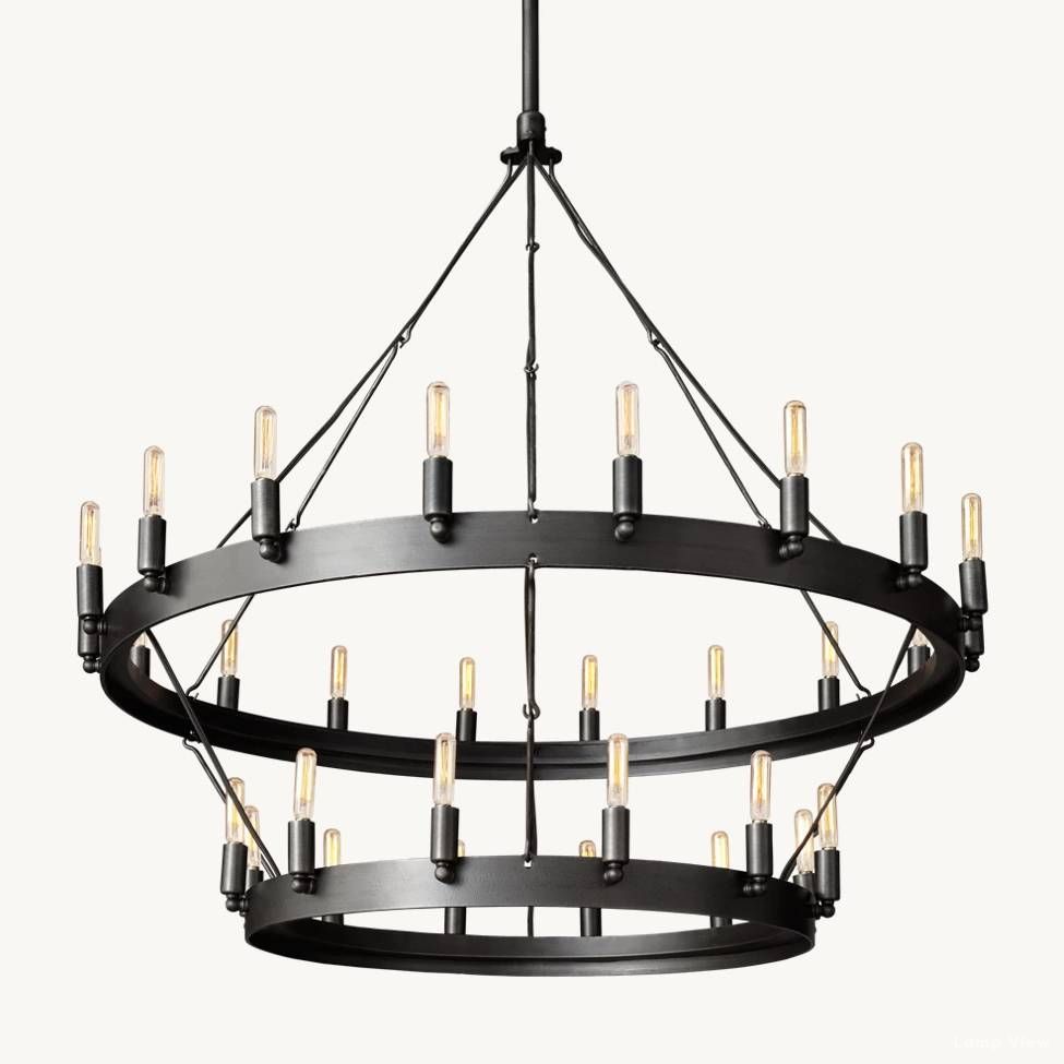 Camino Vintage Structural Two-Tier Chandelier 38"