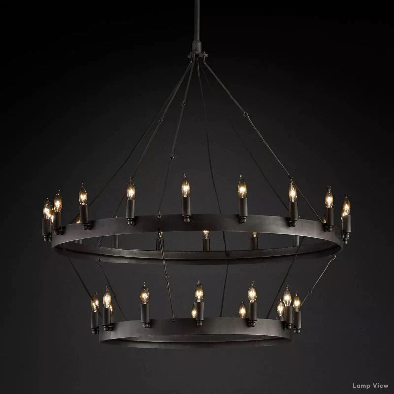 Camino Vintage Structural Two-Tier Chandelier 38"