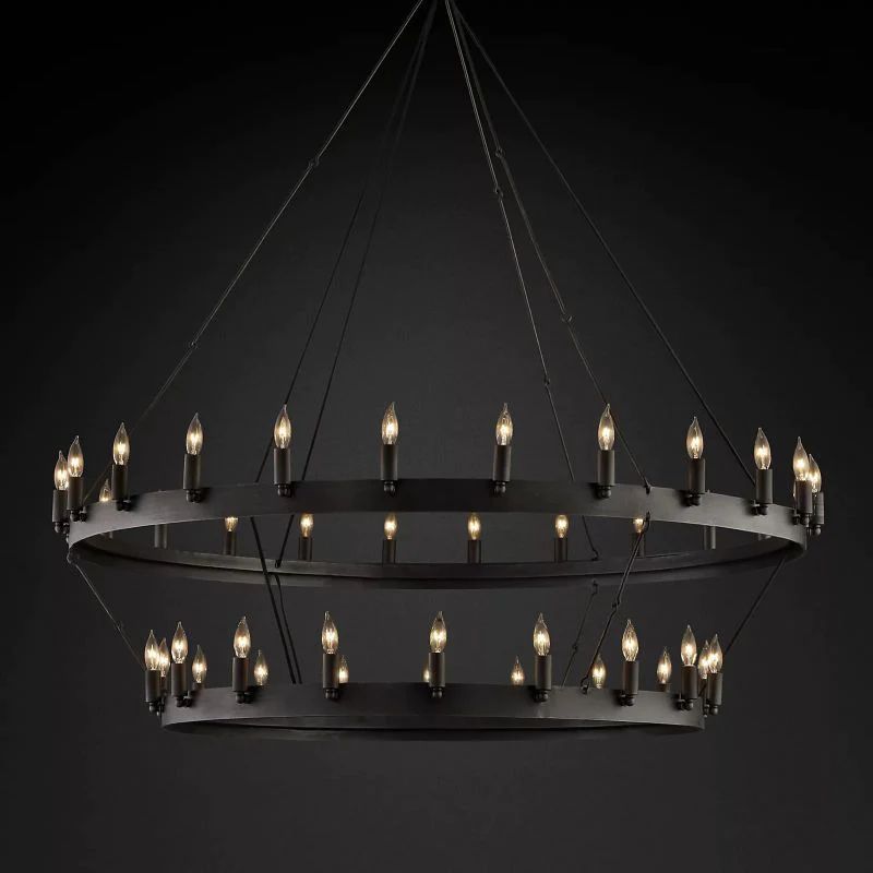 Camino Vintage Structural Two-Tier Chandelier 50"
