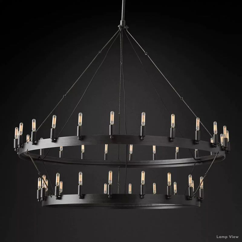 Camino Vintage Structural Two-Tier Chandelier 50"