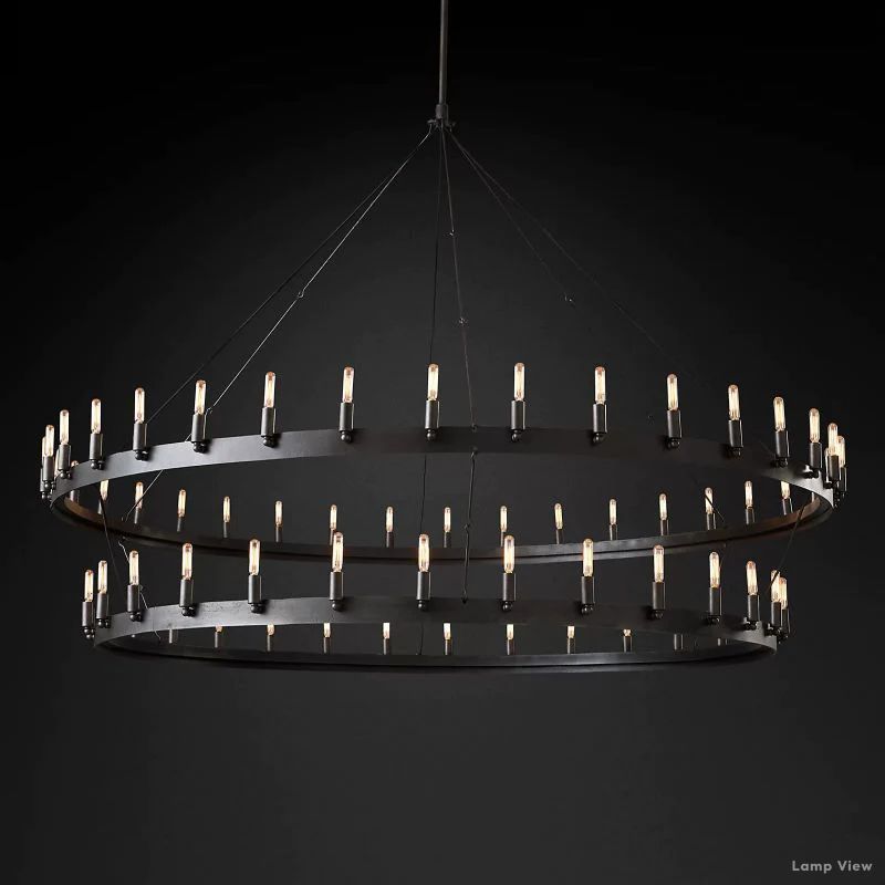 Camino Vintage Structural Two-Tier Chandelier 71"