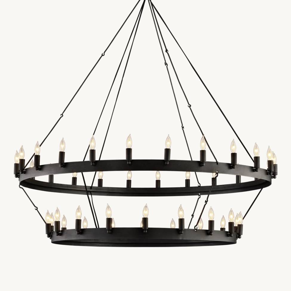 Camino Vintage Structural Two-Tier Chandelier 50"