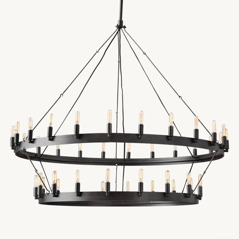 Camino Vintage Structural Two-Tier Chandelier 50"
