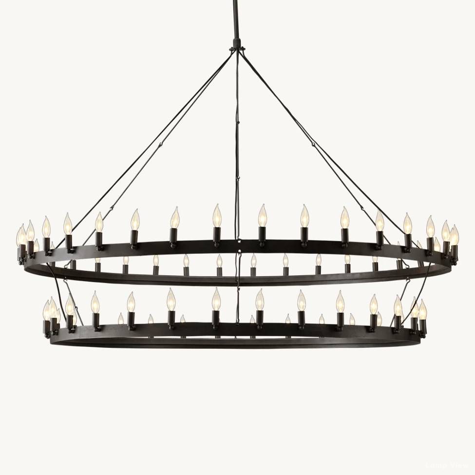 Camino Vintage Structural Two-Tier Chandelier 71"