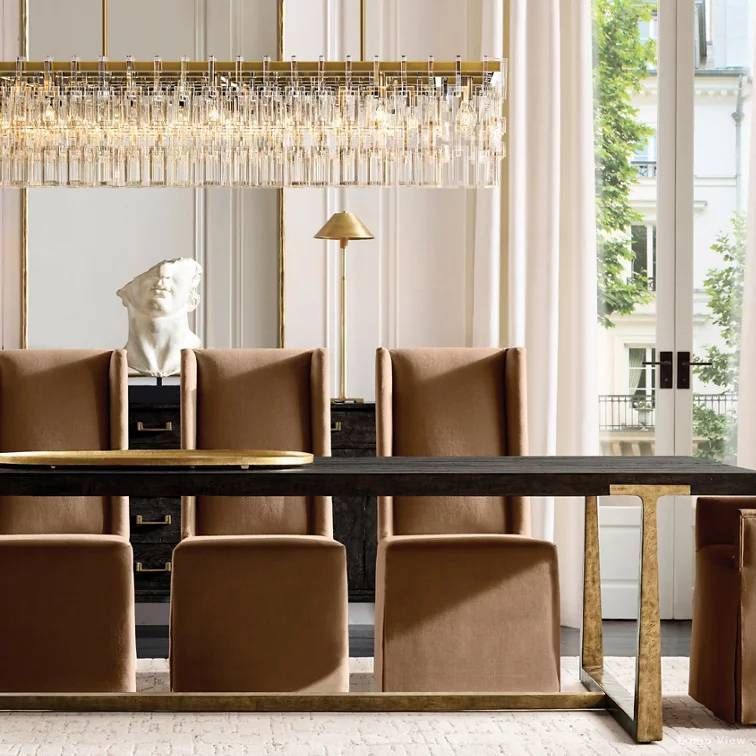 Marignan Chain Crystal Rectangle Chandelier 60"