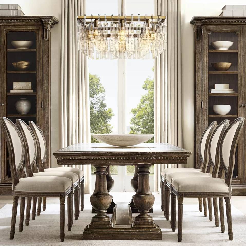 Marignan Chain Crystal Rectangle Chandelier 60"