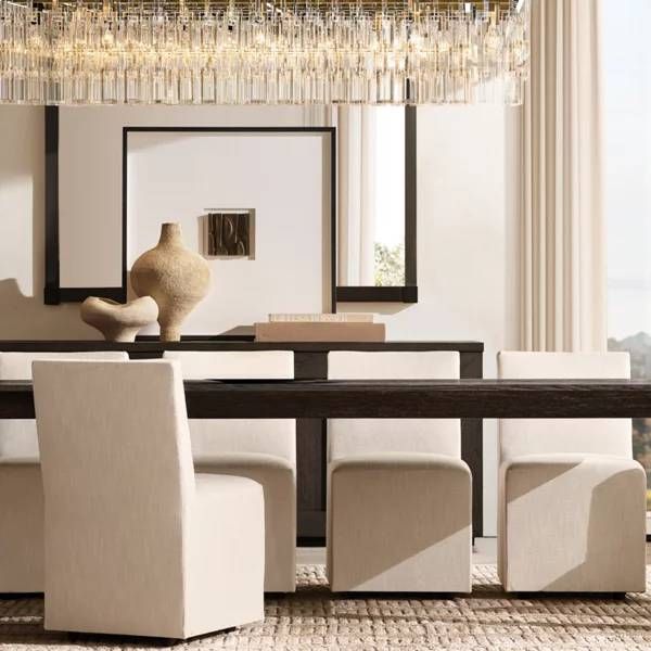 Marignan Chain Crystal Rectangle Chandelier 60"