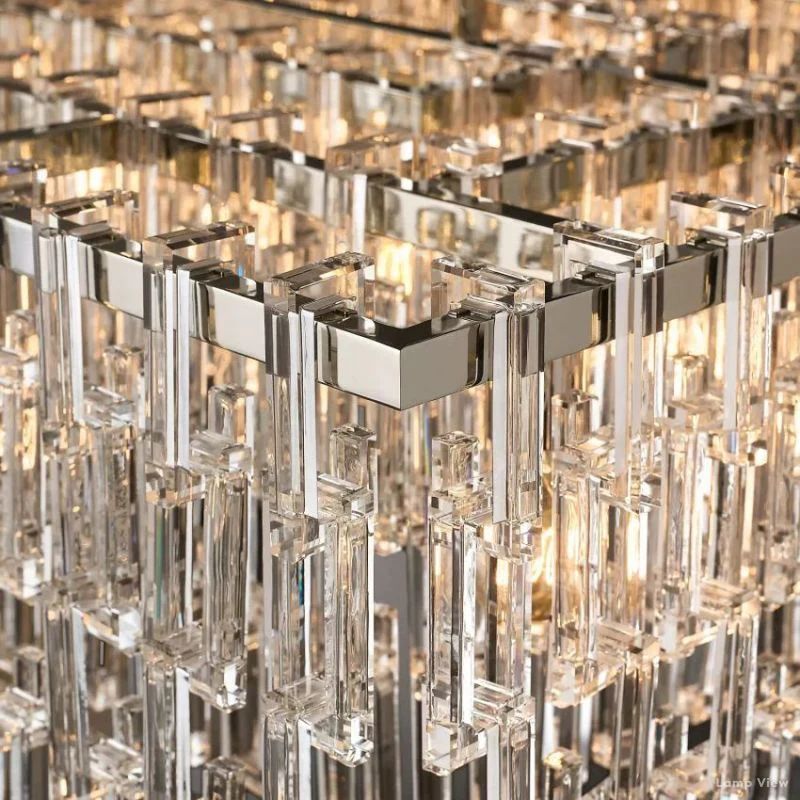 Marignan Chain Crystal Tiered Rectangle Chandelier 72"
