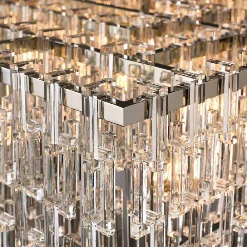 Marignan Chain Crystal Tiered Rectangle Chandelier 60"