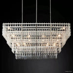 Marignan Chain Crystal Tiered Rectangle Chandelier 72"