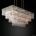 Marignan Chain Crystal Tiered Rectangle Chandelier 72"