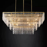 Marignan Chain Crystal Tiered Rectangle Chandelier 72"