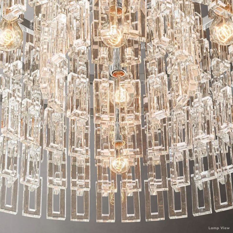 Marignan Chain Crystal Tiered Round Chandelier 48"