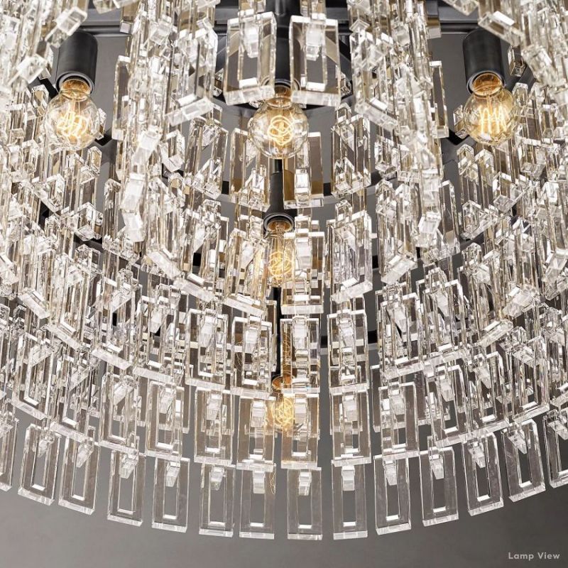 Marignan Chain Crystal Tiered Round Chandelier 60"