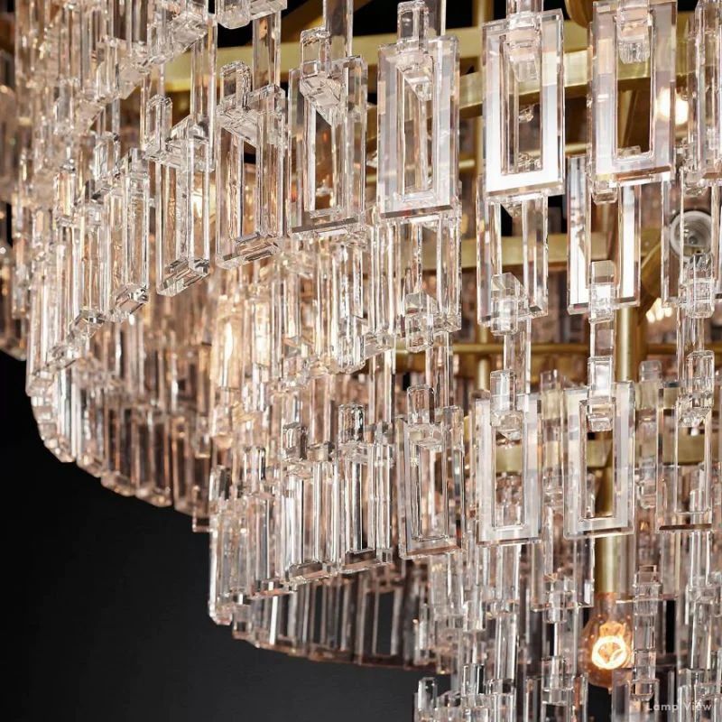 Marignan Chain Crystal Tiered Round Chandelier 48"