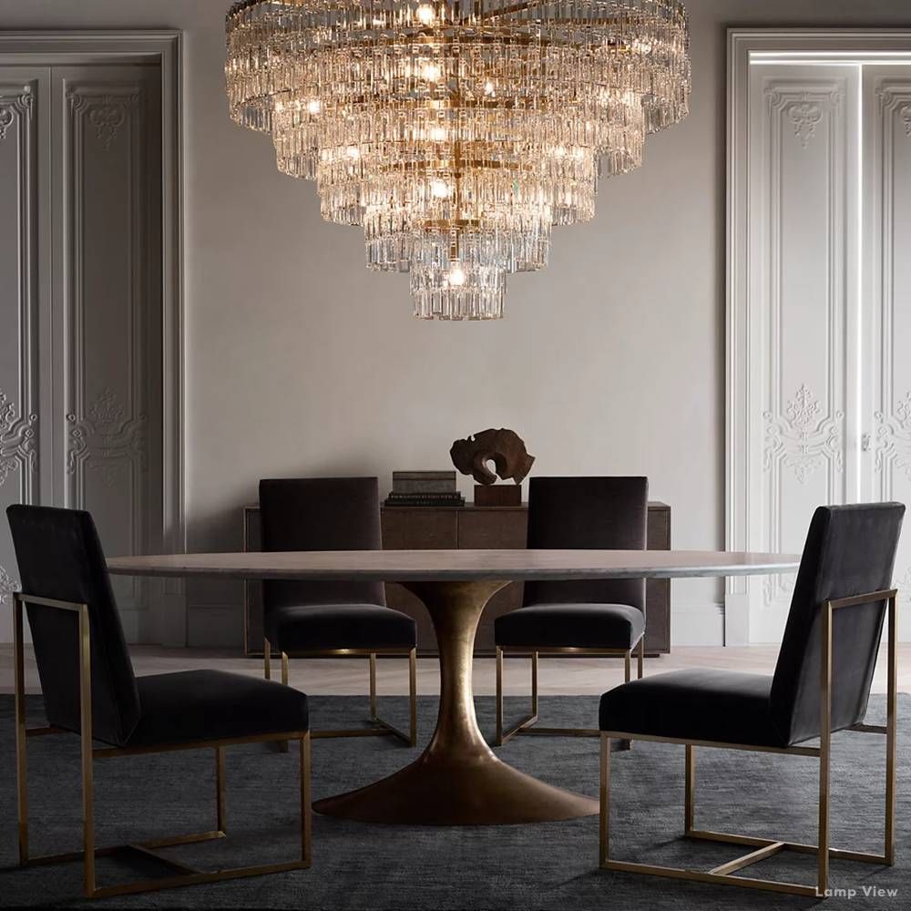 Marignan Chain Crystal Tiered Round Chandelier 48"
