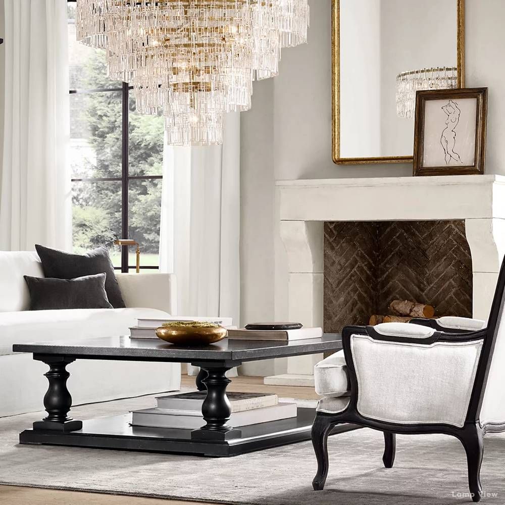 Marignan Chain Crystal Tiered Round Chandelier 48"