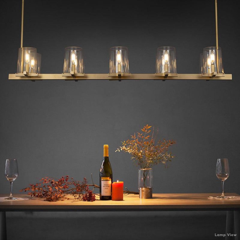 Pauillac Classic Glass Linear Chandelier 60"