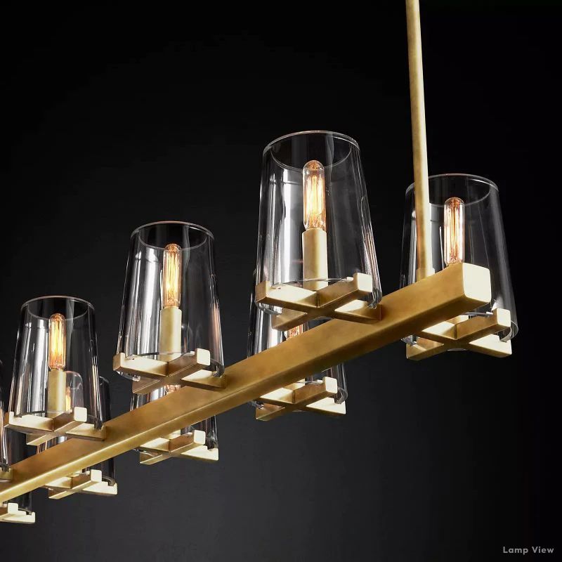 Pauillac Classic Glass Linear Chandelier 60"