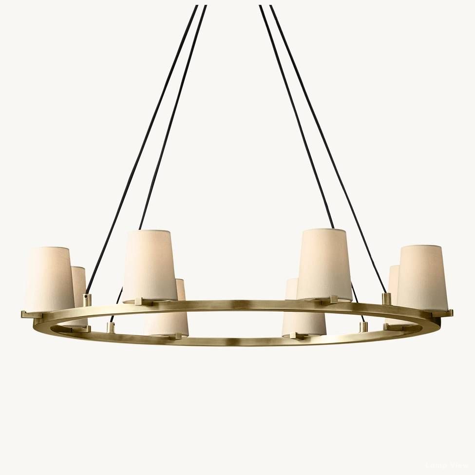 Pauillac Classic Fabric Round Chandelier 36"