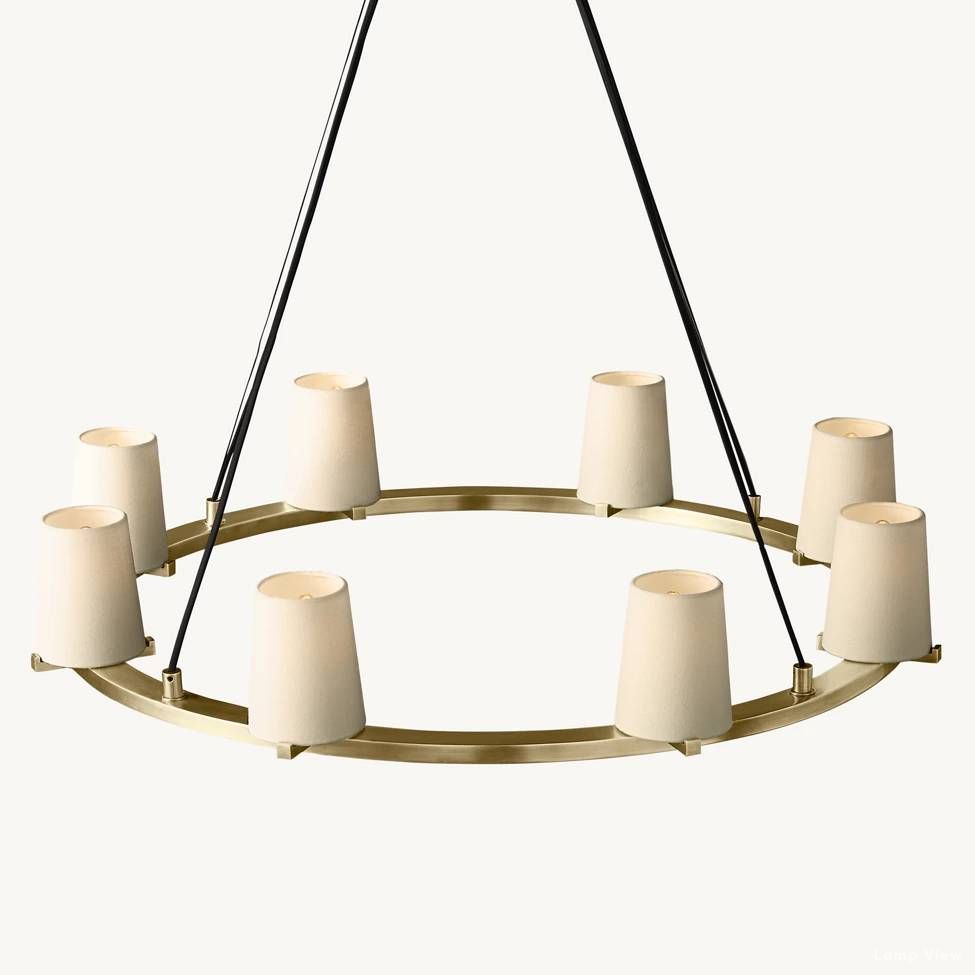 Pauillac Classic Fabric Round Chandelier 36"