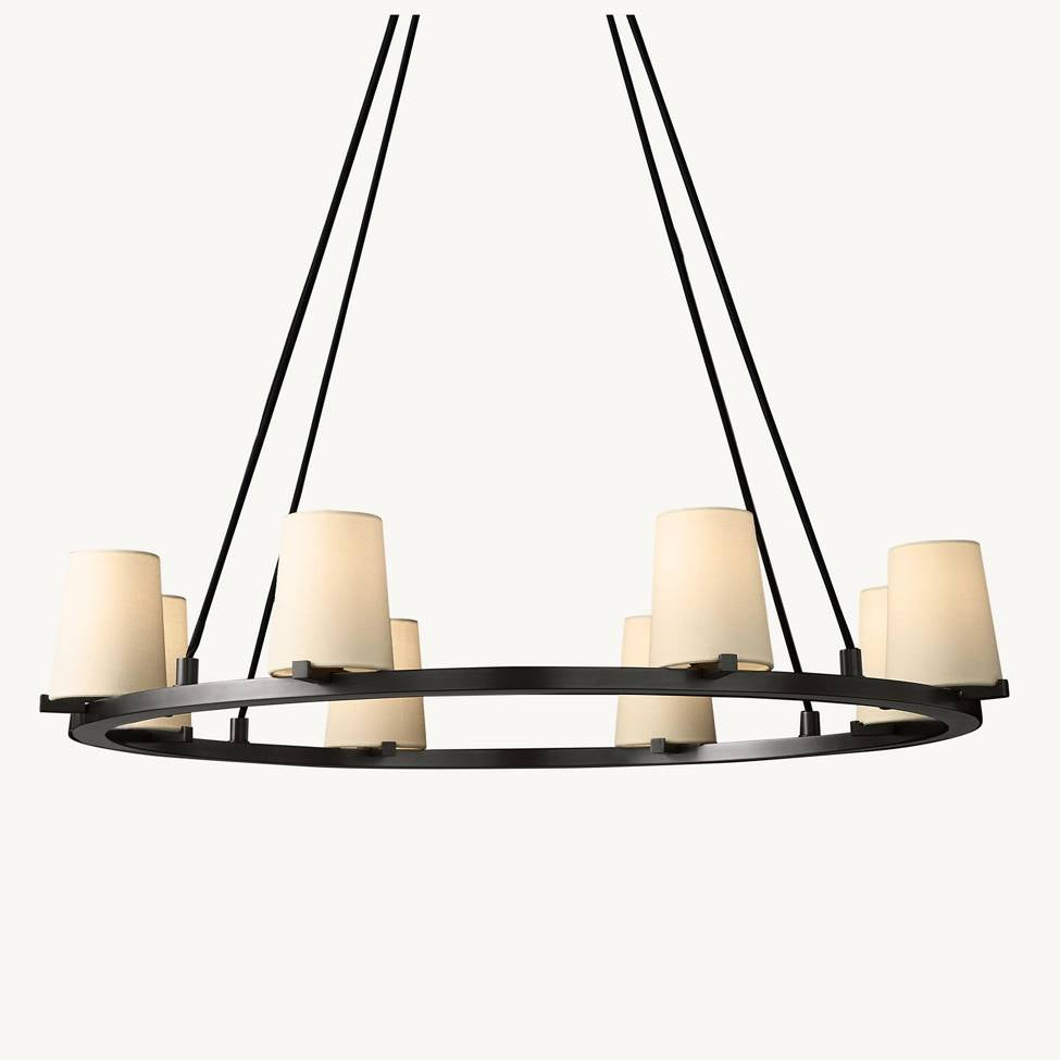 Pauillac Classic Fabric Round Chandelier 36"