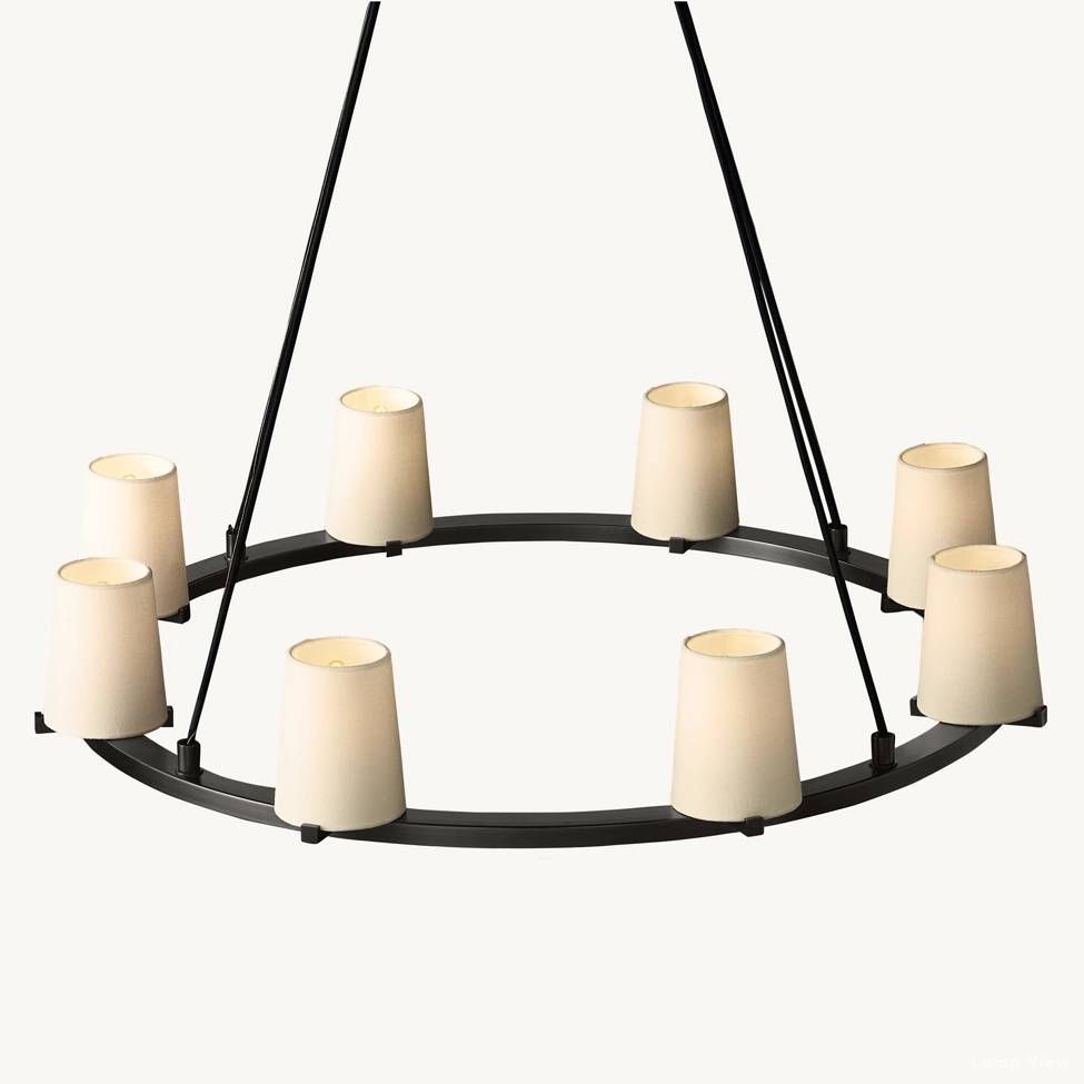 Pauillac Classic Fabric Round Chandelier 36"
