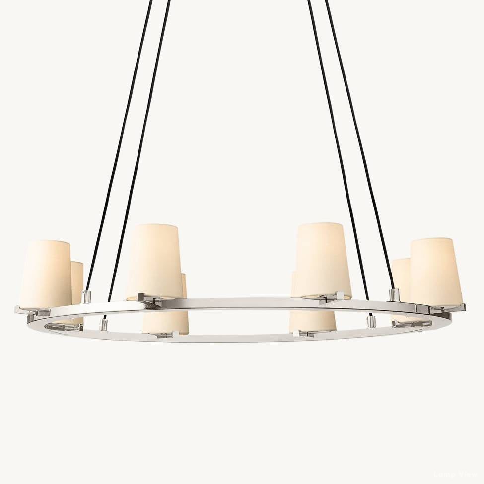 Pauillac Classic Fabric Round Chandelier 36"