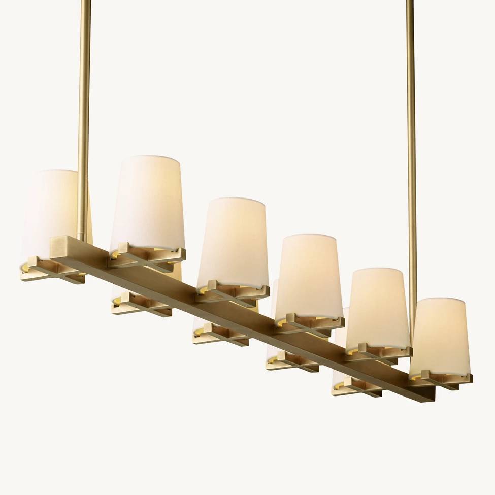 Pauillac Classic Fabric Linear Chandelier 49"