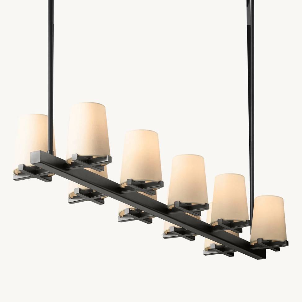 Pauillac Classic Fabric Linear Chandelier 49"