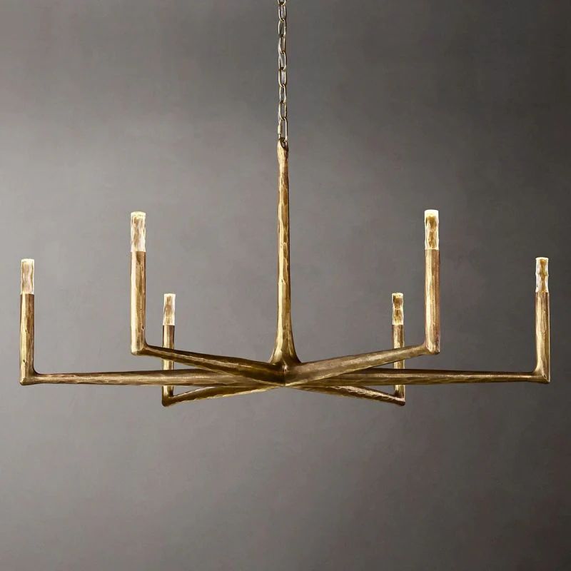 Thaddeus Forged Metal Round Chandelier 48"