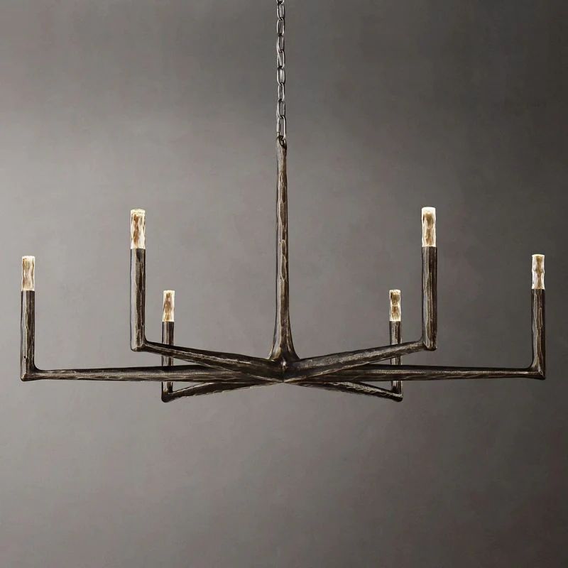 Thaddeus Forged Metal Round Chandelier 48"