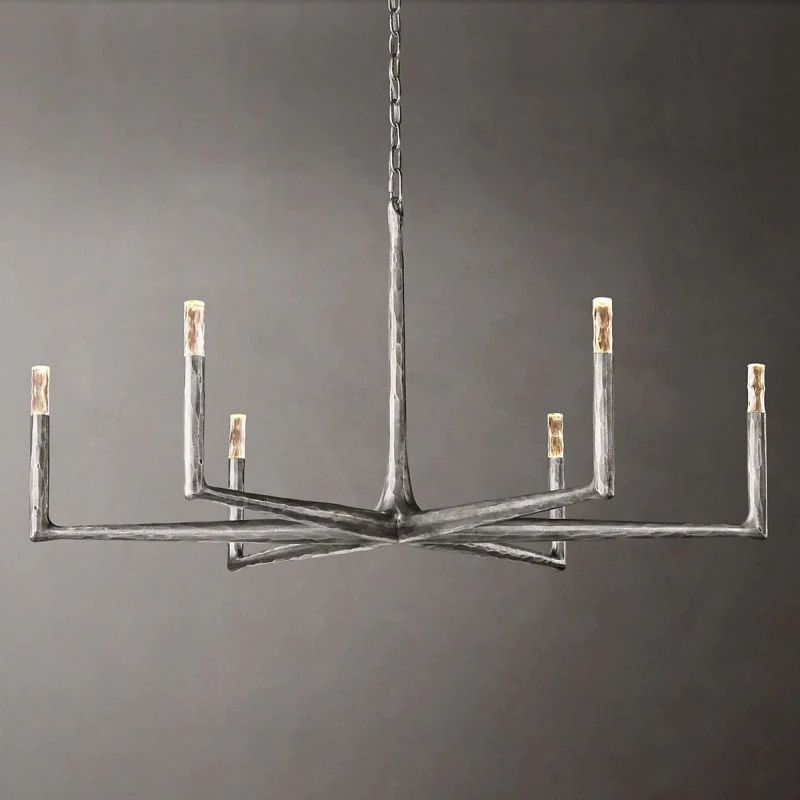 Thaddeus Forged Metal Round Chandelier 48"