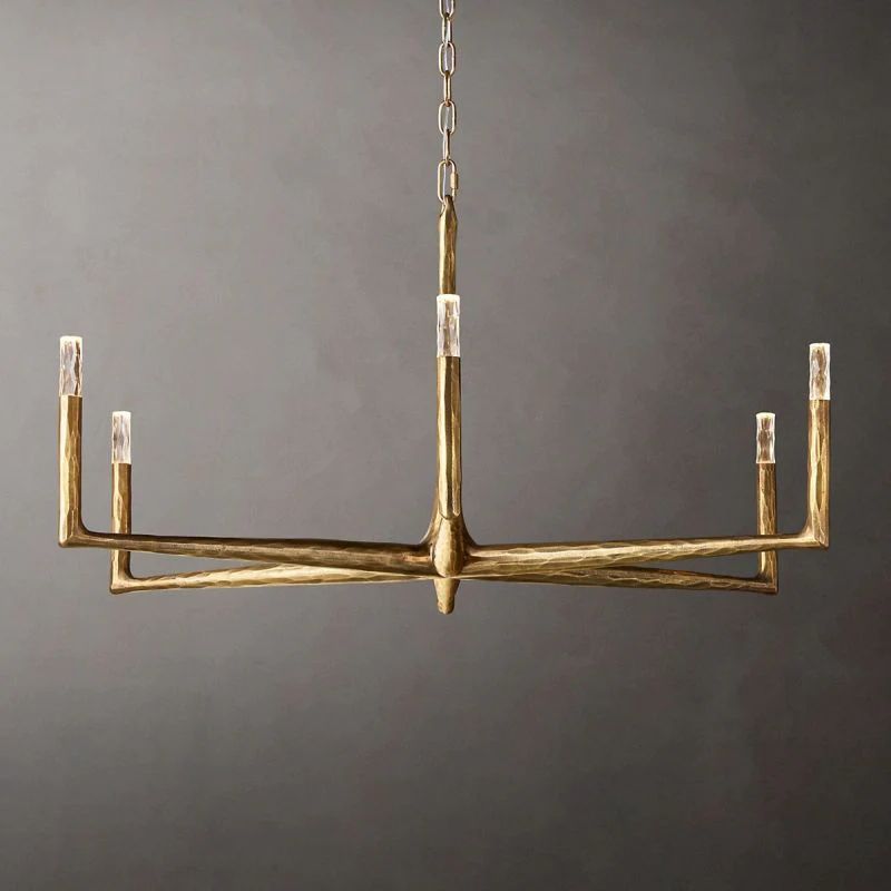 Thaddeus Forged Metal Round Chandelier 48"
