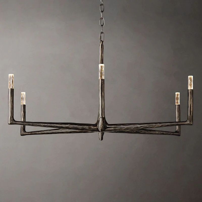 Thaddeus Forged Metal Round Chandelier 48"