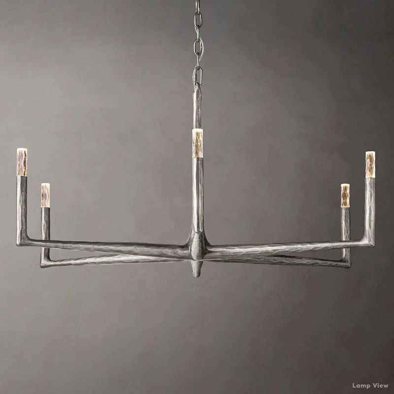 Thaddeus Forged Metal Round Chandelier 48"