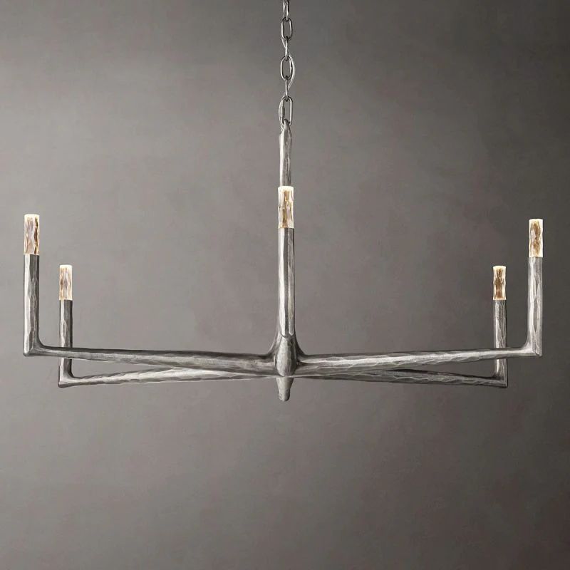 Thaddeus Forged Metal Round Chandelier 48"