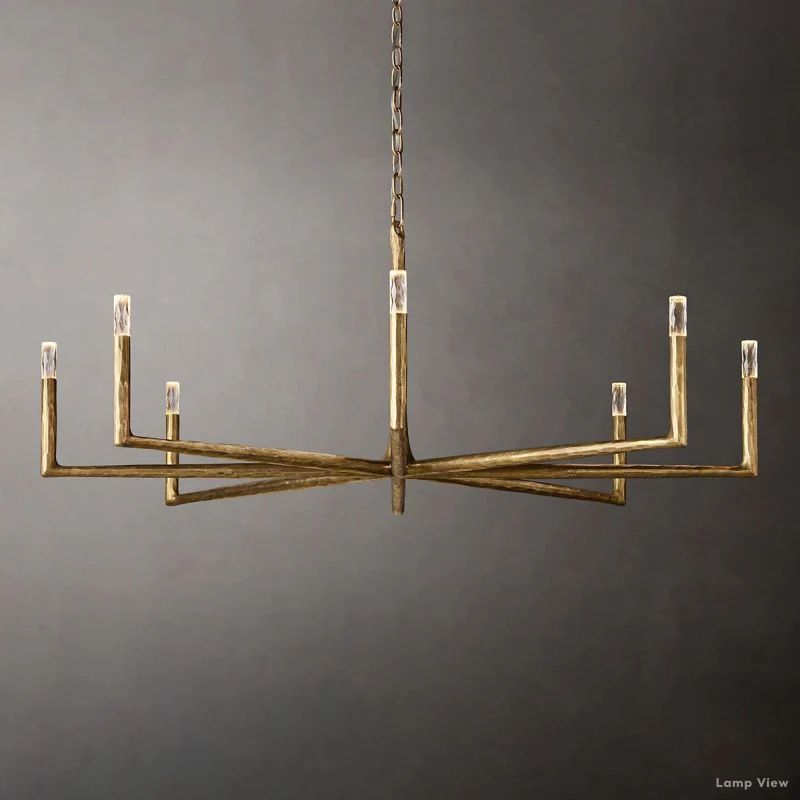 Thaddeus Forged Metal Round Chandelier 60"