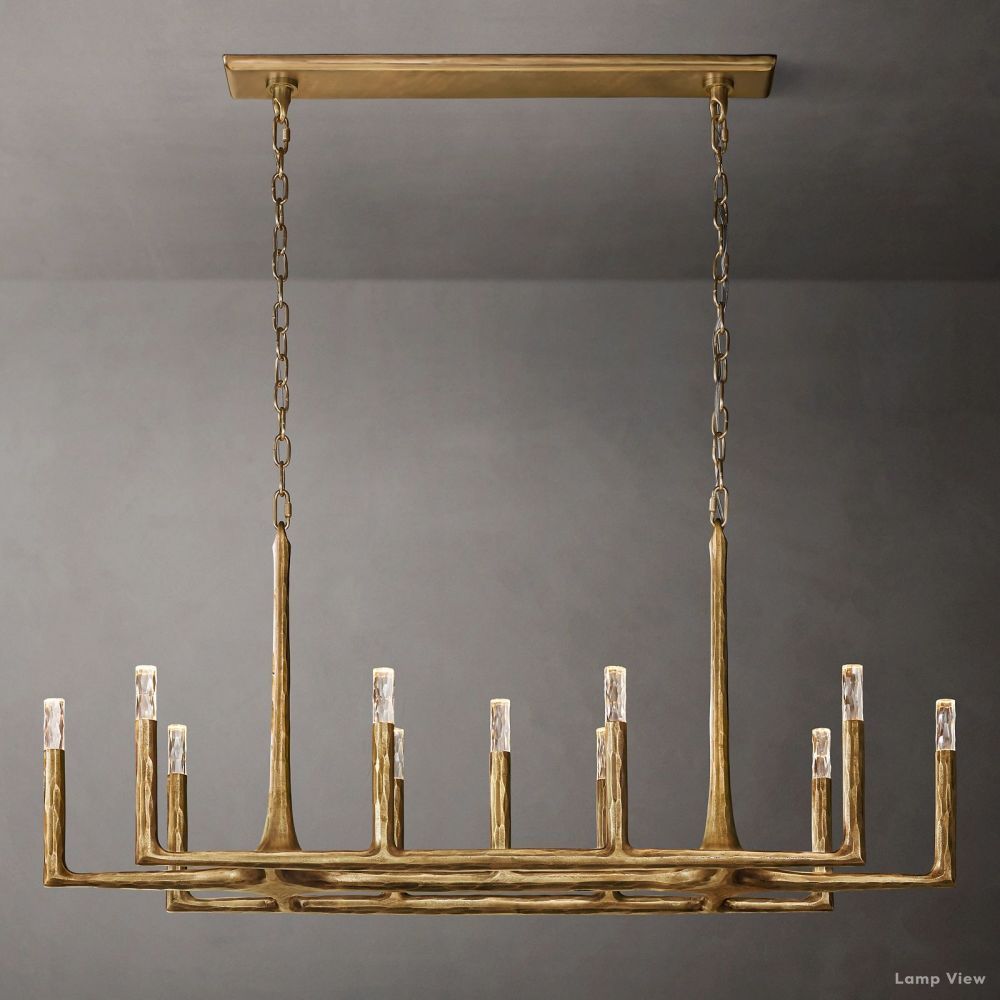 Thaddeus Forged Metal Linear Chandelier 54"