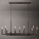 Thaddeus Forged Metal Linear Chandelier 54"