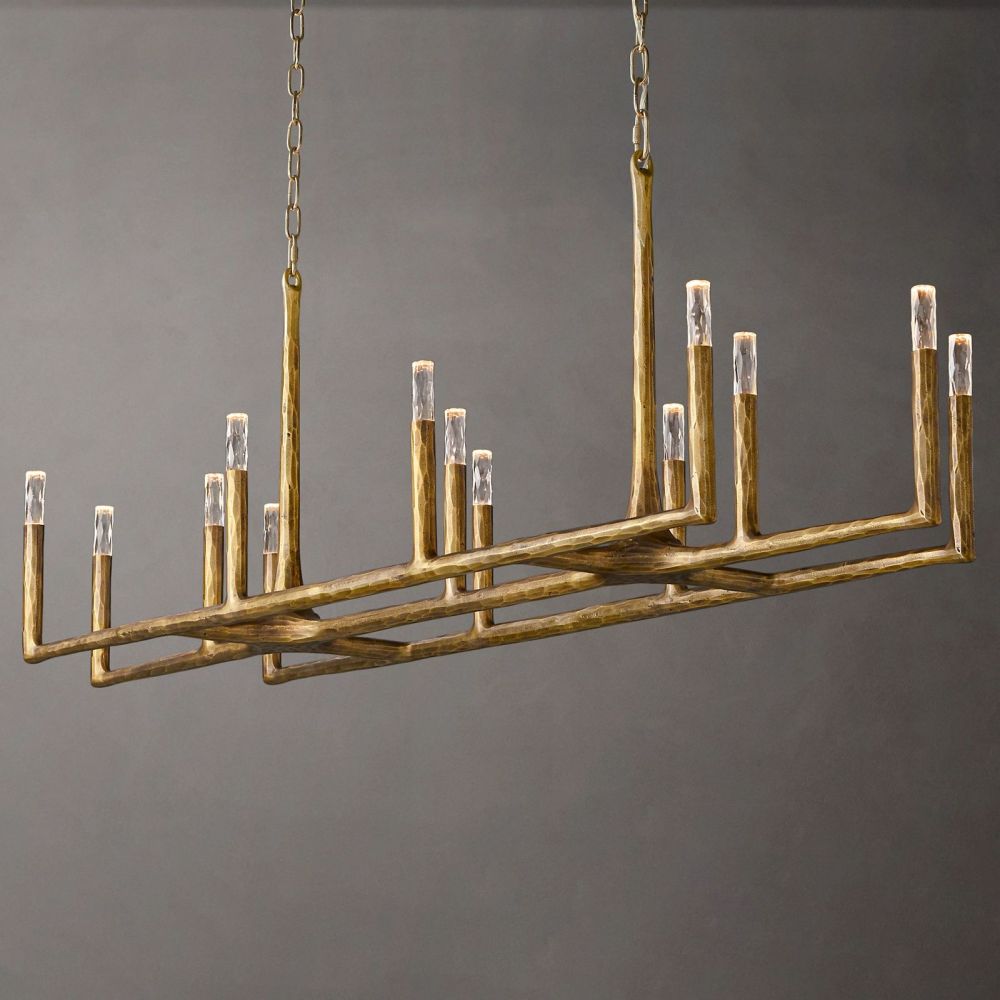 Thaddeus Forged Metal Linear Chandelier 54"